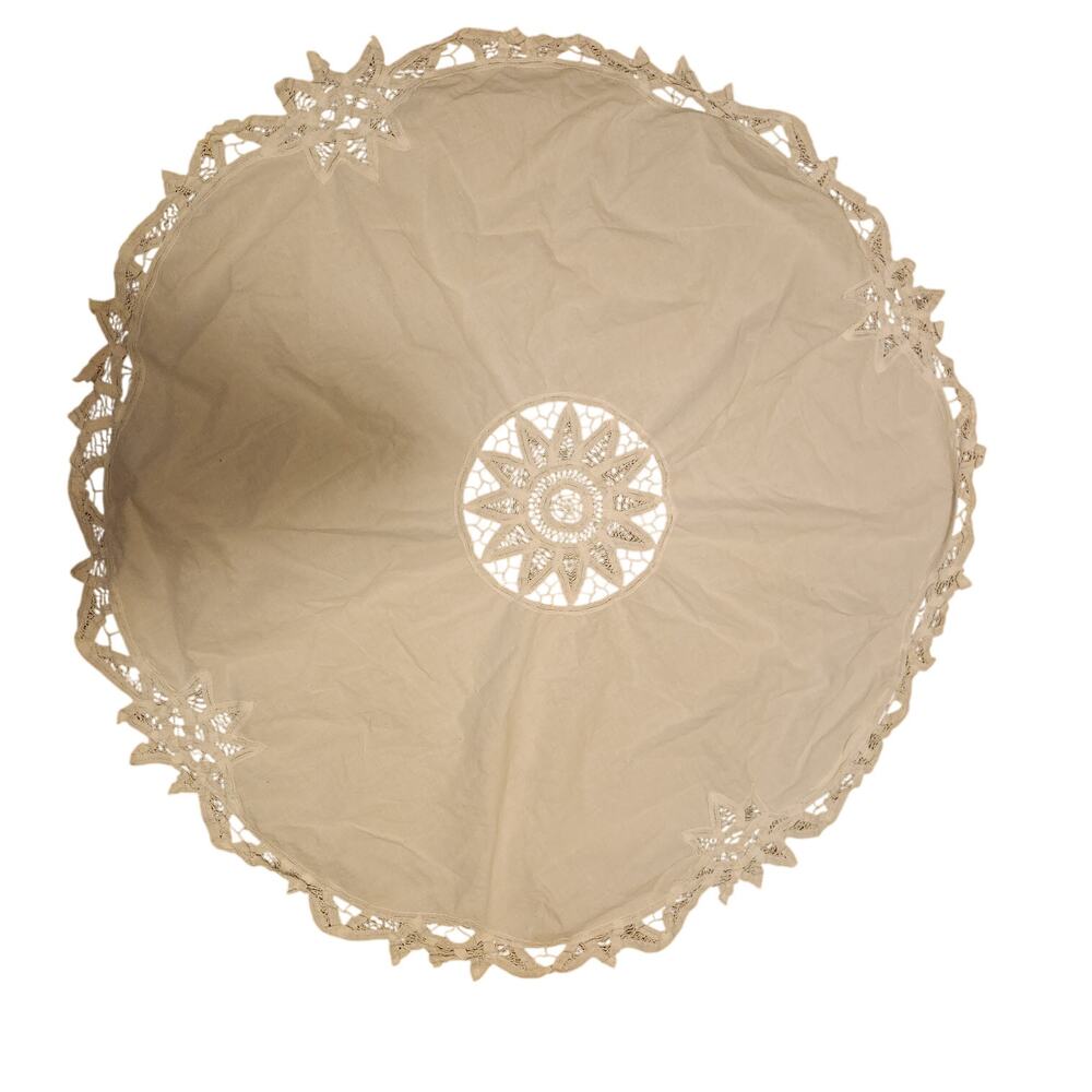 Large Round Cotton and Lace Table Cloth